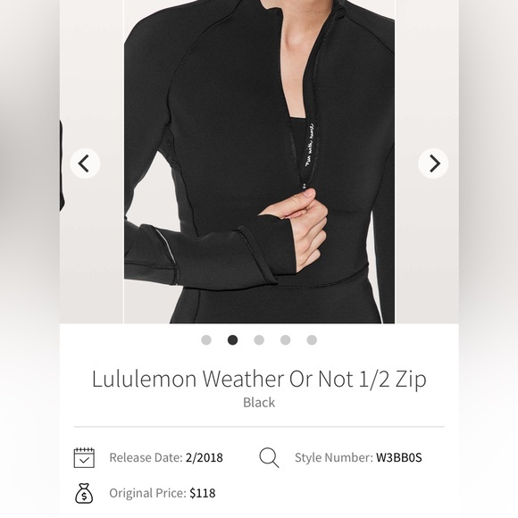 NWOT - Lululemon Weather Or Not 1/2 Zip in Black, Size 6 - Picture 2 of 7